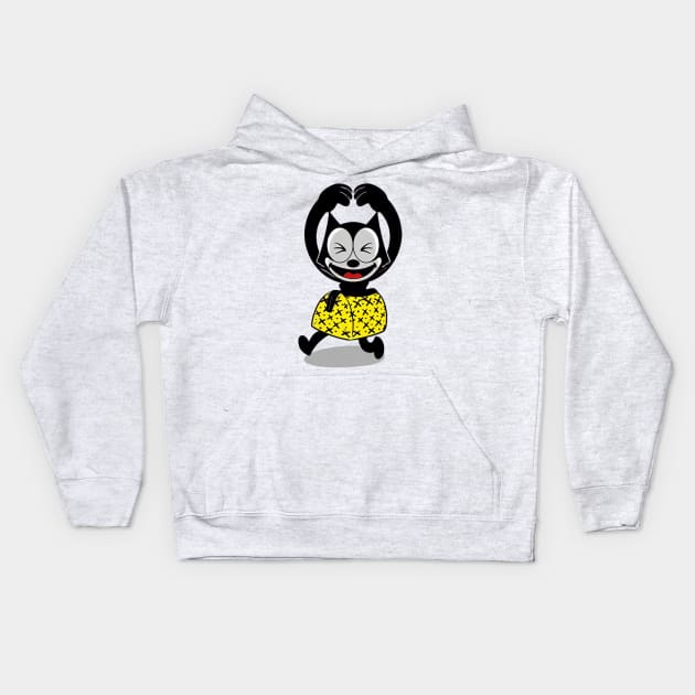 Felix the cat t-shirt Kids Hoodie by Takurs